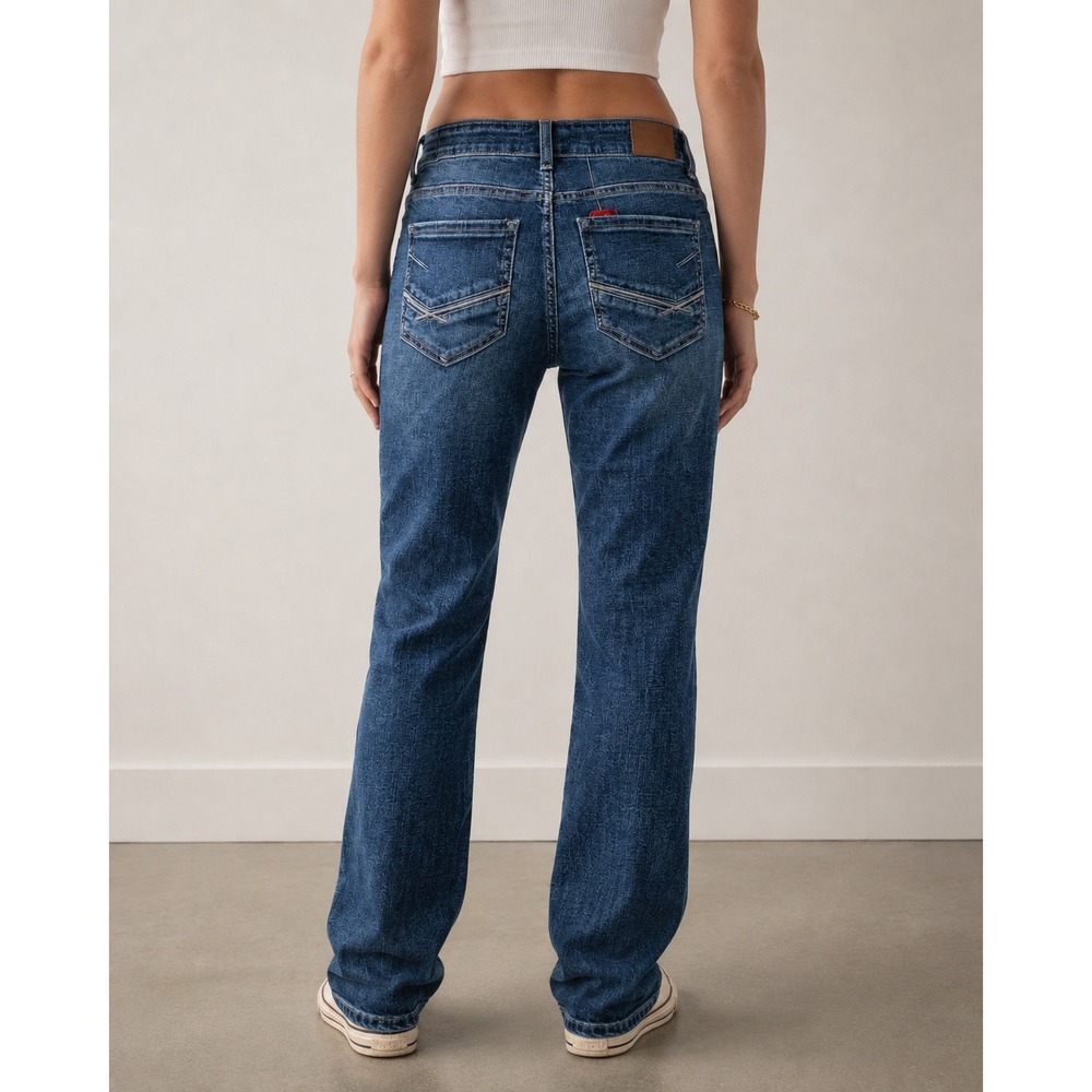 BKE Payton Dark Wash Mid-Rise Straight Leg Jeans Western 30x32